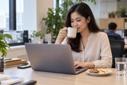 Ngopi dan Ngemil Saat Kerja? Begini Cara Menjaga Gigi Tetap Sehat