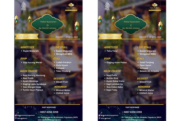 Menu Sekar Kedhaton./Istimewa