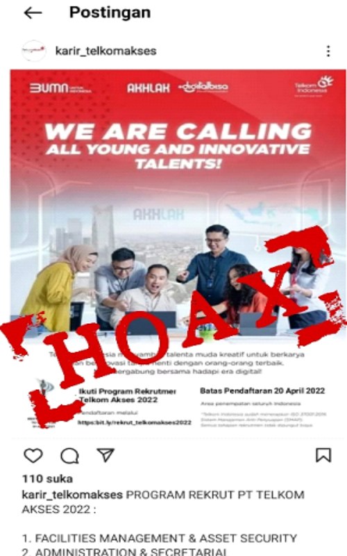 Unggahan hoaks